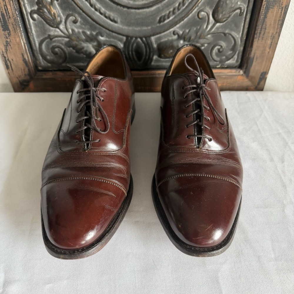 JOHNSTON & MURPHY Optima Cap Toe Oxford Shoes Made in USA Mens 10.5 D/B 43664 - Picture 2 of 11